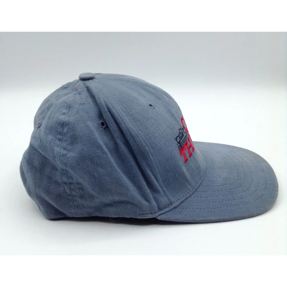 Vtg Easy Riders Quick Throttle Hat Cap Light Blue Moto Biker Rebel Snapback USA
